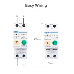 TUYA WIFI SWITCH 2P Energy kWh Power Monitor 63A with LEAKAGE Protect